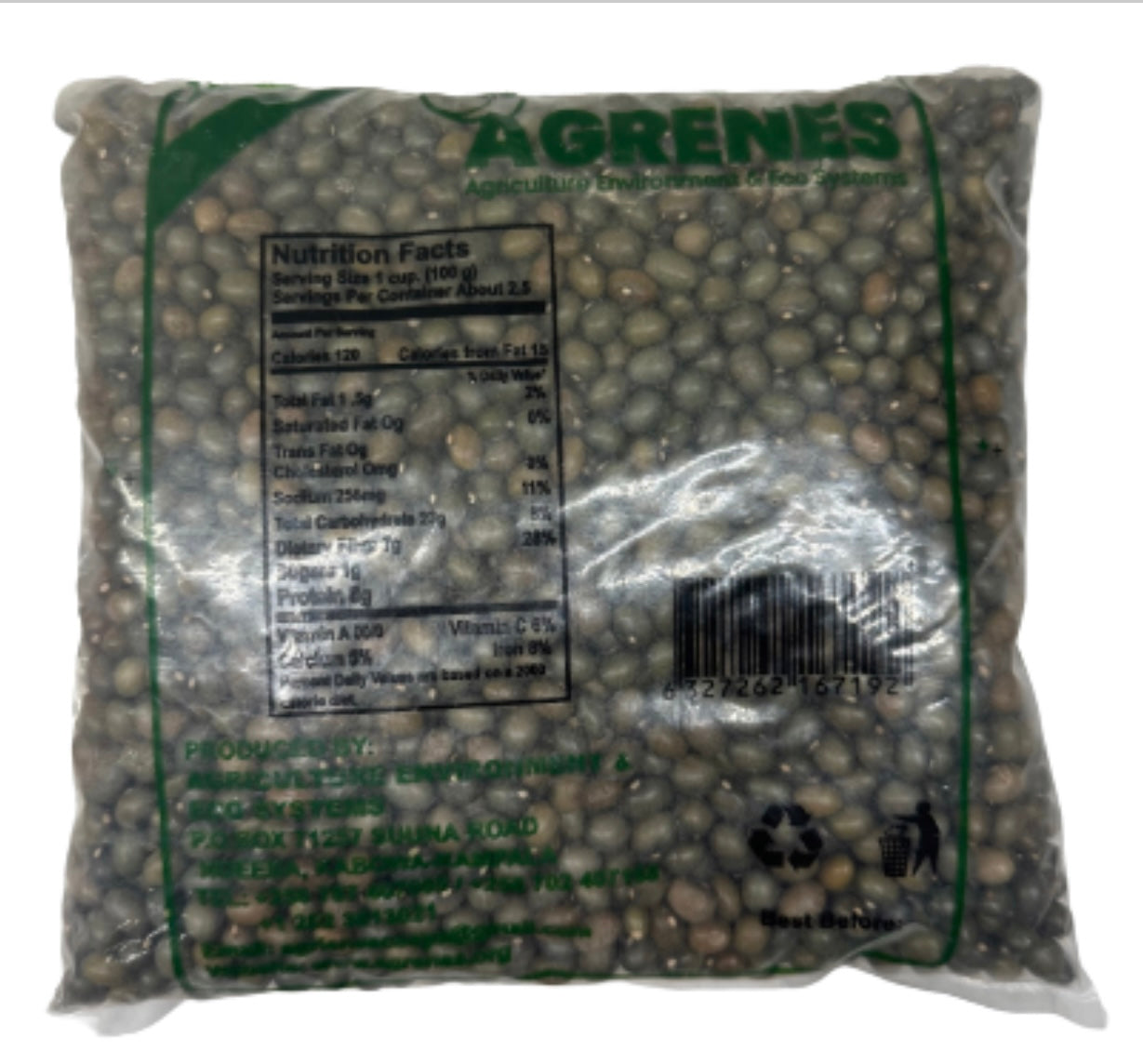 Ugandan Dark Green Beans 1KG- Brand (Agrenes)